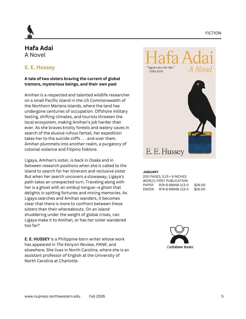Northwestern University Press Fall 2026 Catalog Weekly Ad December 31, 2025 - December 31, 2026