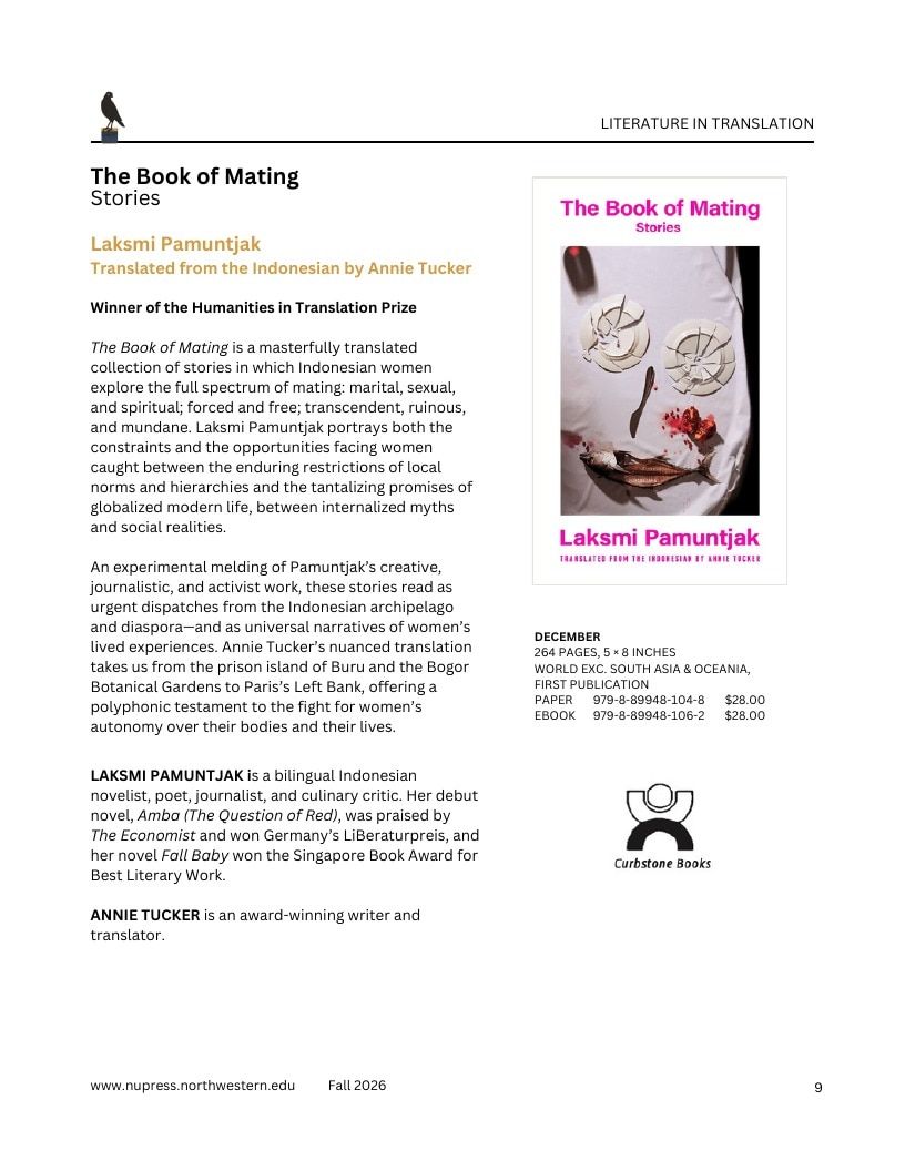 Northwestern University Press Fall 2026 Catalog Weekly Ad December 31, 2025 - December 31, 2026