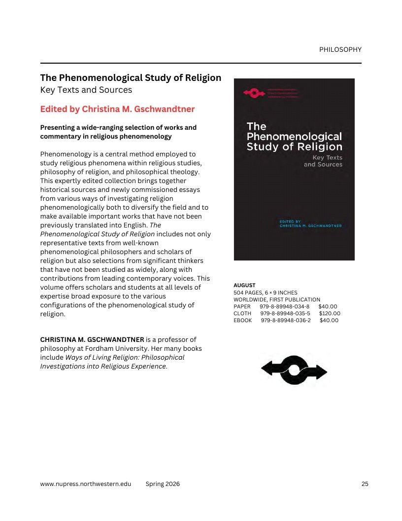 Northwestern University Press Spring 2026 Catalog Weekly Ad December 31, 2025 - December 31, 2026