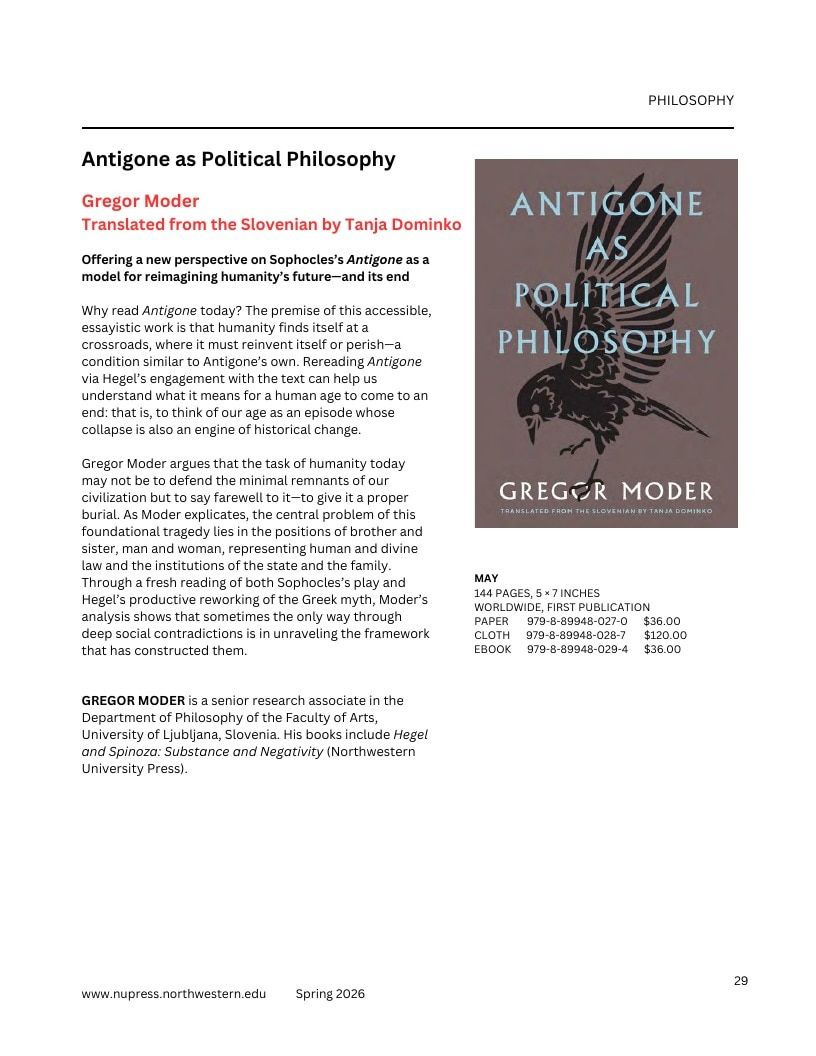 Northwestern University Press Spring 2026 Catalog Weekly Ad December 31, 2025 - December 31, 2026
