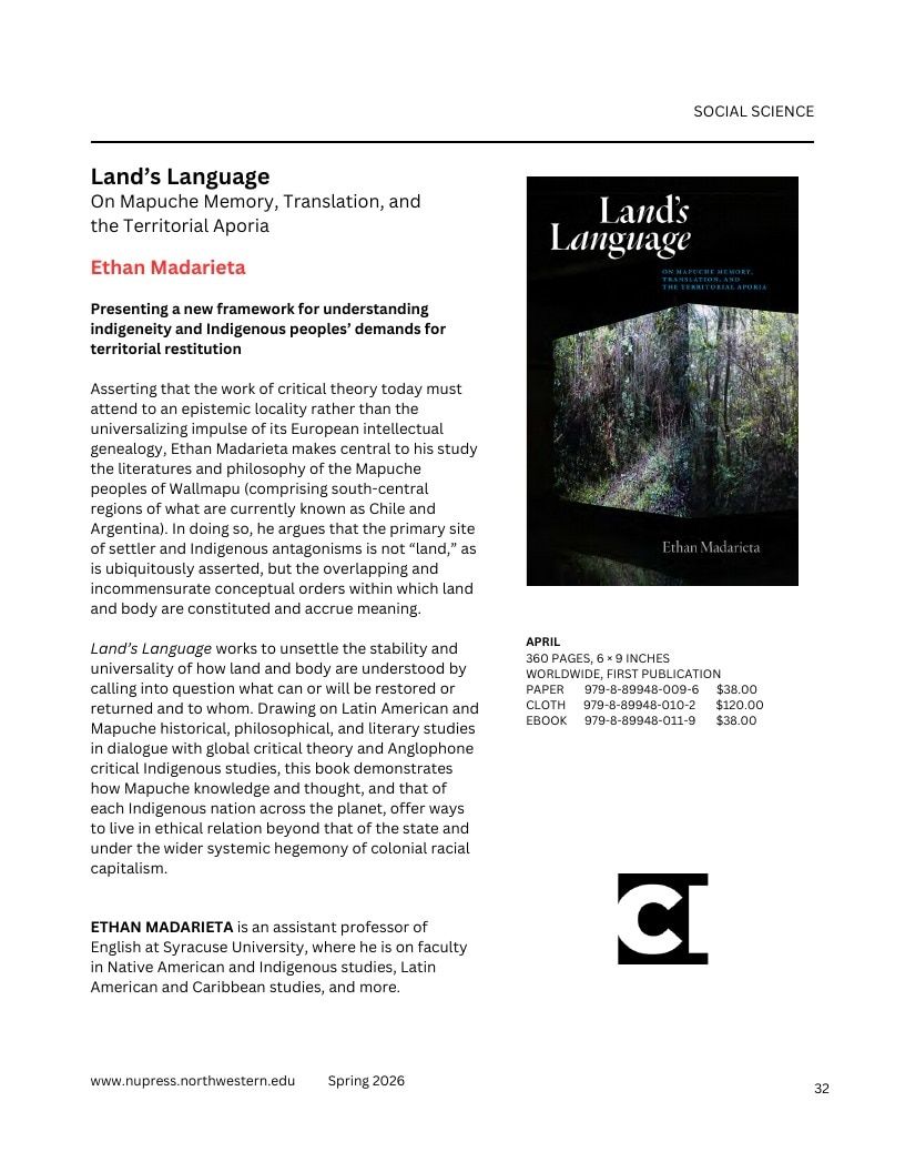 Northwestern University Press Spring 2026 Catalog Weekly Ad December 31, 2025 - December 31, 2026