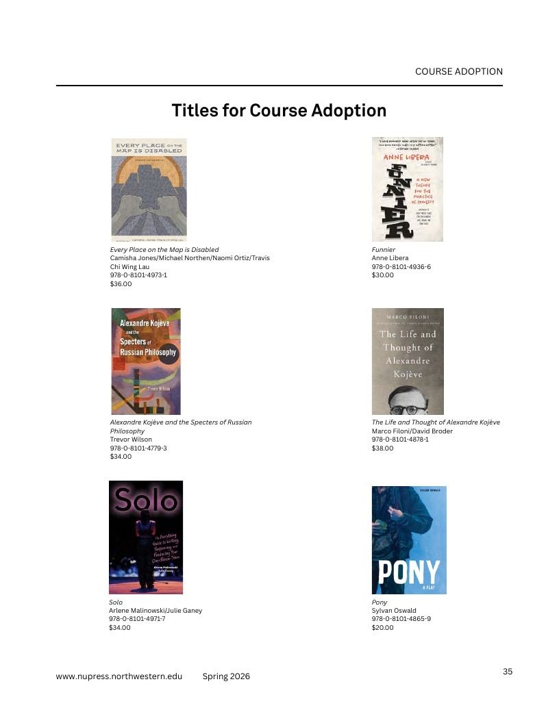 Northwestern University Press Spring 2026 Catalog Weekly Ad December 31, 2025 - December 31, 2026