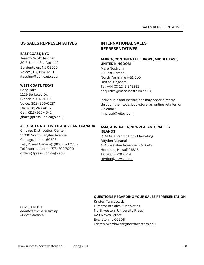 Northwestern University Press Spring 2026 Catalog Weekly Ad December 31, 2025 - December 31, 2026