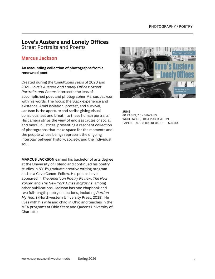 Northwestern University Press Spring 2026 Catalog Weekly Ad December 31, 2025 - December 31, 2026