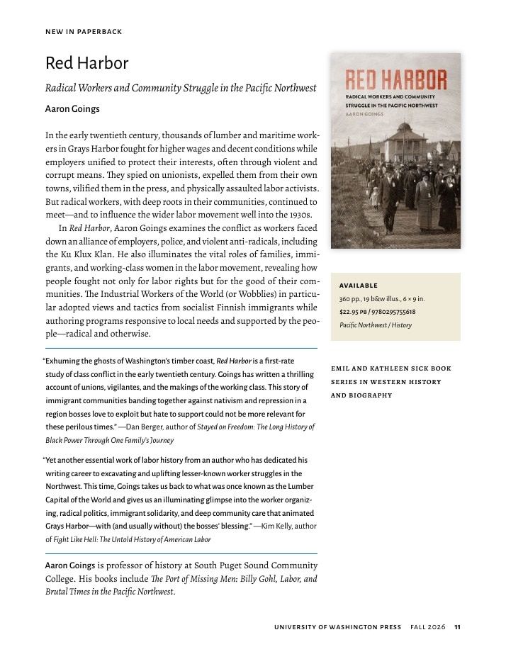 University of Washington Press Fall 2026 Catalog Weekly Ad December 31, 2025 - December 31, 2026