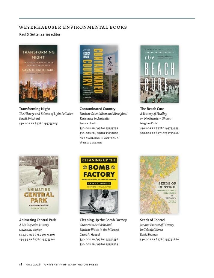 University of Washington Press Fall 2026 Catalog Weekly Ad December 31, 2025 - December 31, 2026