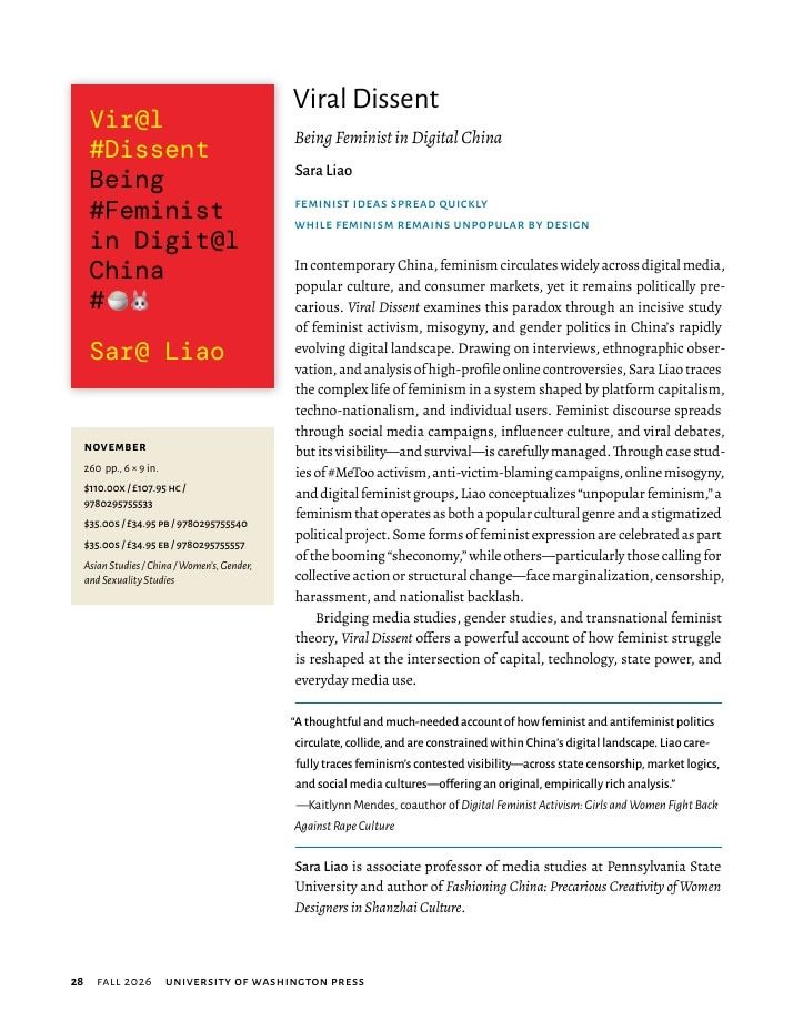 University of Washington Press Fall 2026 Catalog Weekly Ad December 31, 2025 - December 31, 2026