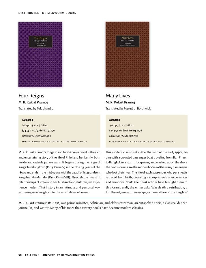 University of Washington Press Fall 2026 Catalog Weekly Ad December 31, 2025 - December 31, 2026