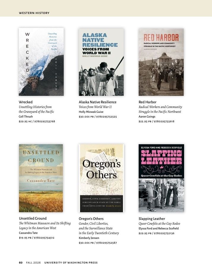 University of Washington Press Fall 2026 Catalog Weekly Ad December 31, 2025 - December 31, 2026