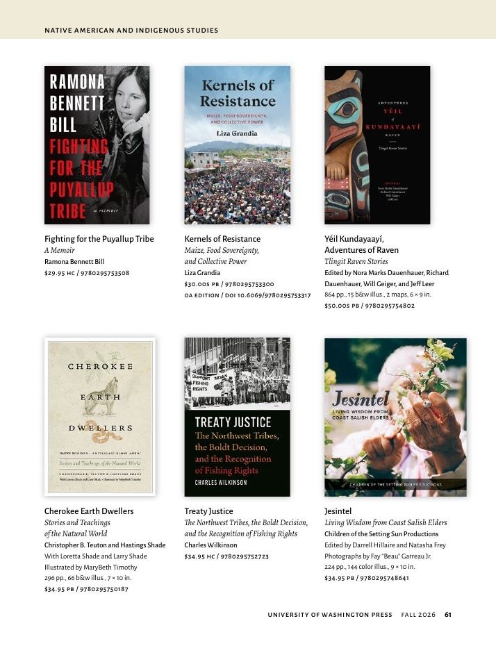 University of Washington Press Fall 2026 Catalog Weekly Ad December 31, 2025 - December 31, 2026