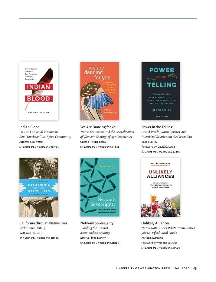 University of Washington Press Fall 2026 Catalog Weekly Ad December 31, 2025 - December 31, 2026