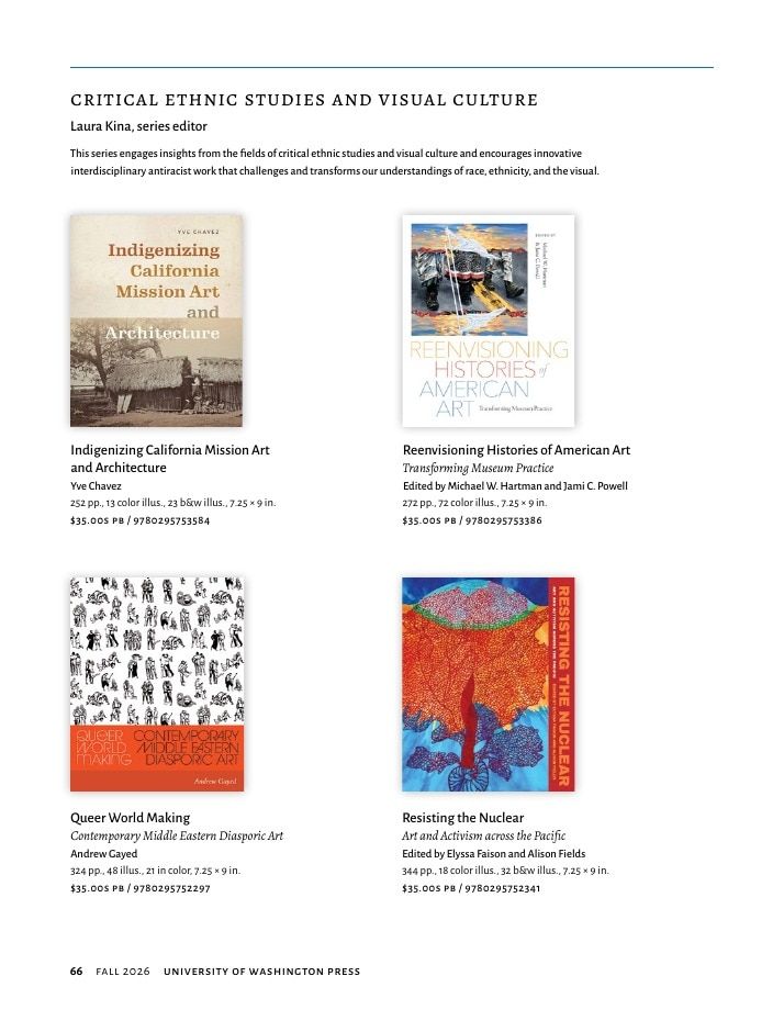 University of Washington Press Fall 2026 Catalog Weekly Ad December 31, 2025 - December 31, 2026