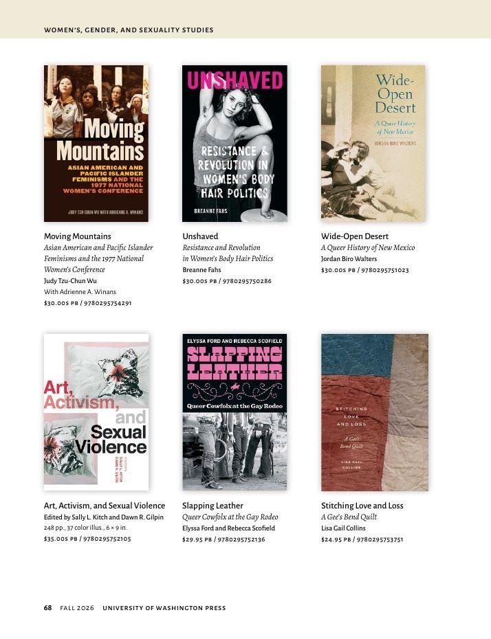 University of Washington Press Fall 2026 Catalog Weekly Ad December 31, 2025 - December 31, 2026