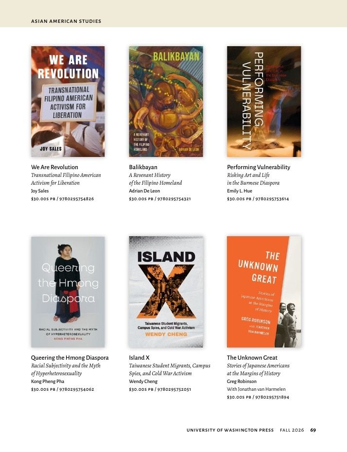 University of Washington Press Fall 2026 Catalog Weekly Ad December 31, 2025 - December 31, 2026