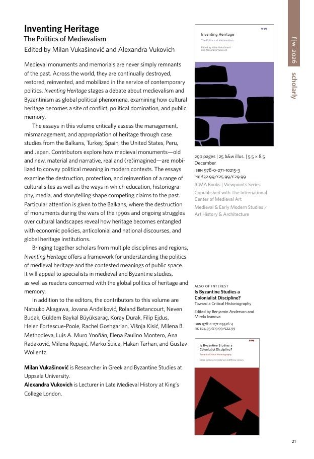 Penn State University Press Fall 2026 Catalog Weekly Ad December 31, 2025 - December 31, 2026