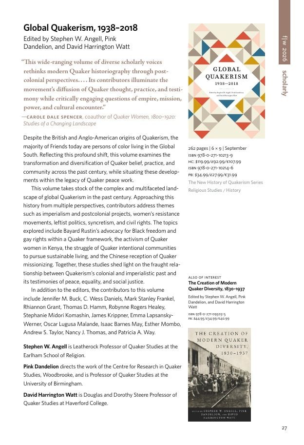 Penn State University Press Fall 2026 Catalog Weekly Ad December 31, 2025 - December 31, 2026