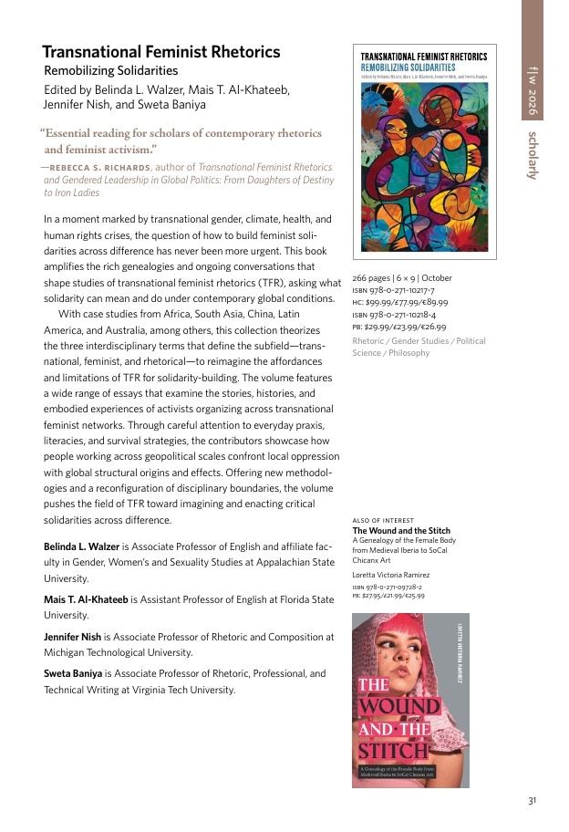 Penn State University Press Fall 2026 Catalog Weekly Ad December 31, 2025 - December 31, 2026