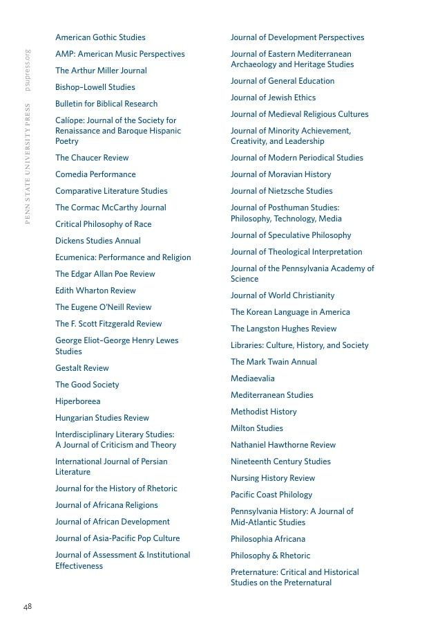 Penn State University Press Fall 2026 Catalog Weekly Ad December 31, 2025 - December 31, 2026