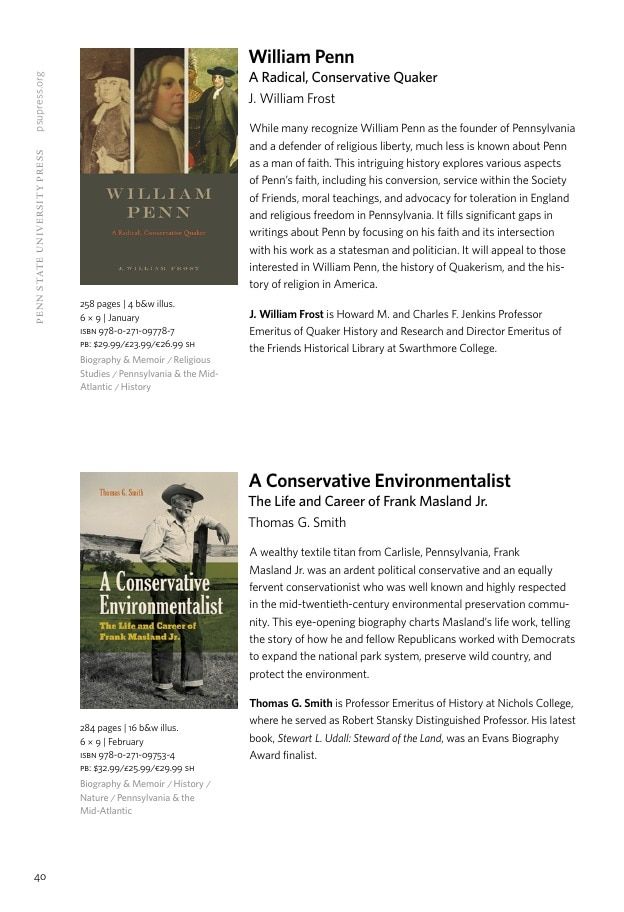 Penn State University Press Spring 2026 Catalog Weekly Ad December 31, 2025 - December 31, 2026
