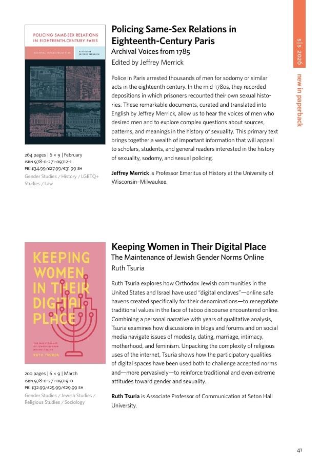 Penn State University Press Spring 2026 Catalog Weekly Ad December 31, 2025 - December 31, 2026