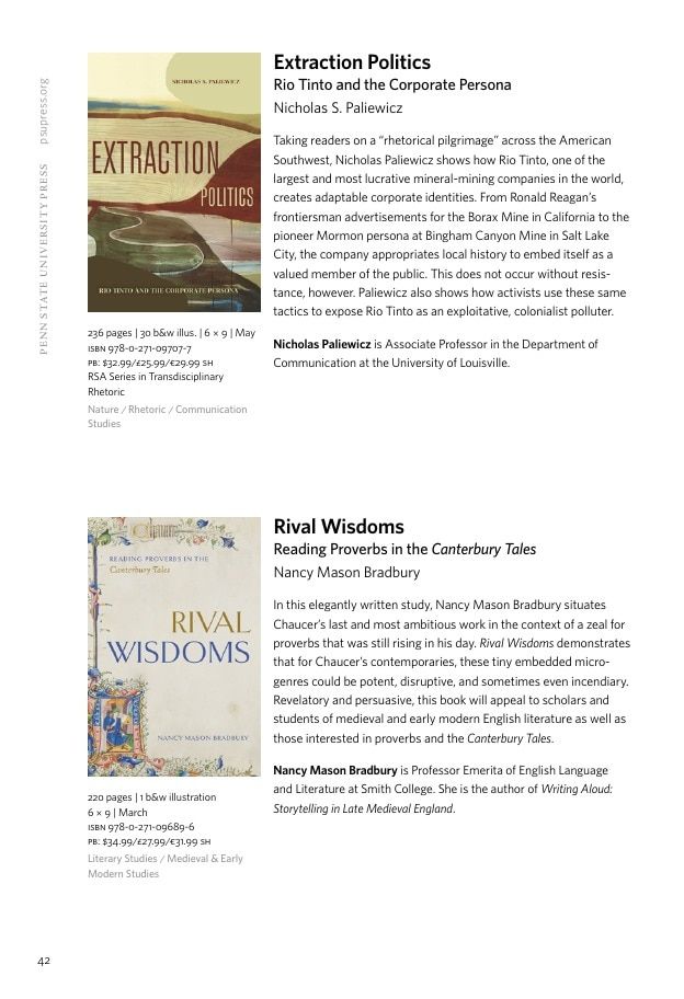 Penn State University Press Spring 2026 Catalog Weekly Ad December 31, 2025 - December 31, 2026
