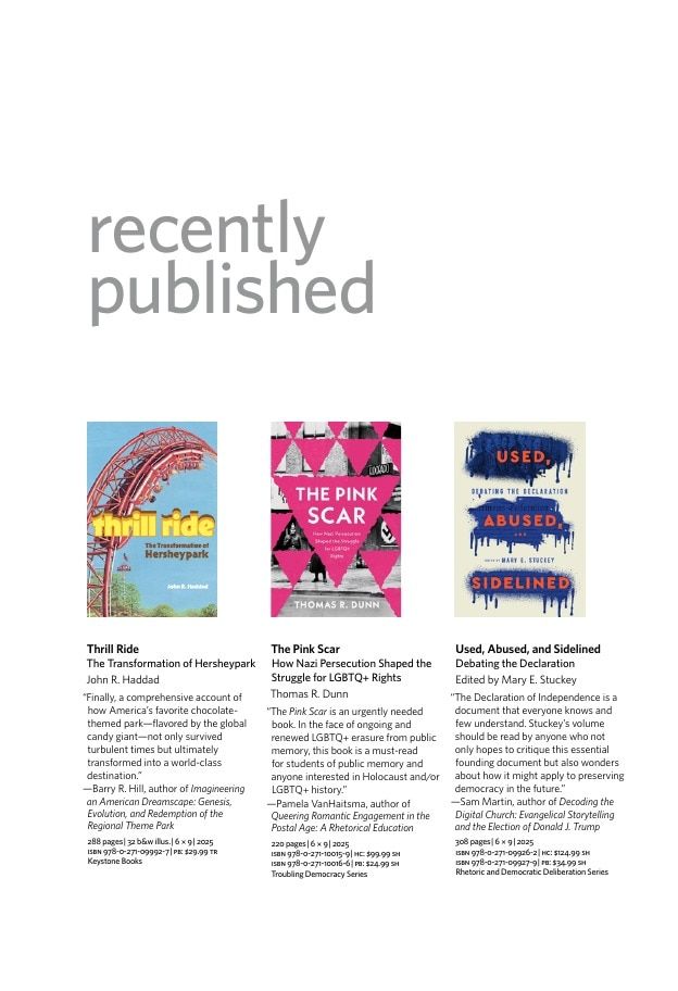 Penn State University Press Spring 2026 Catalog Weekly Ad December 31, 2025 - December 31, 2026