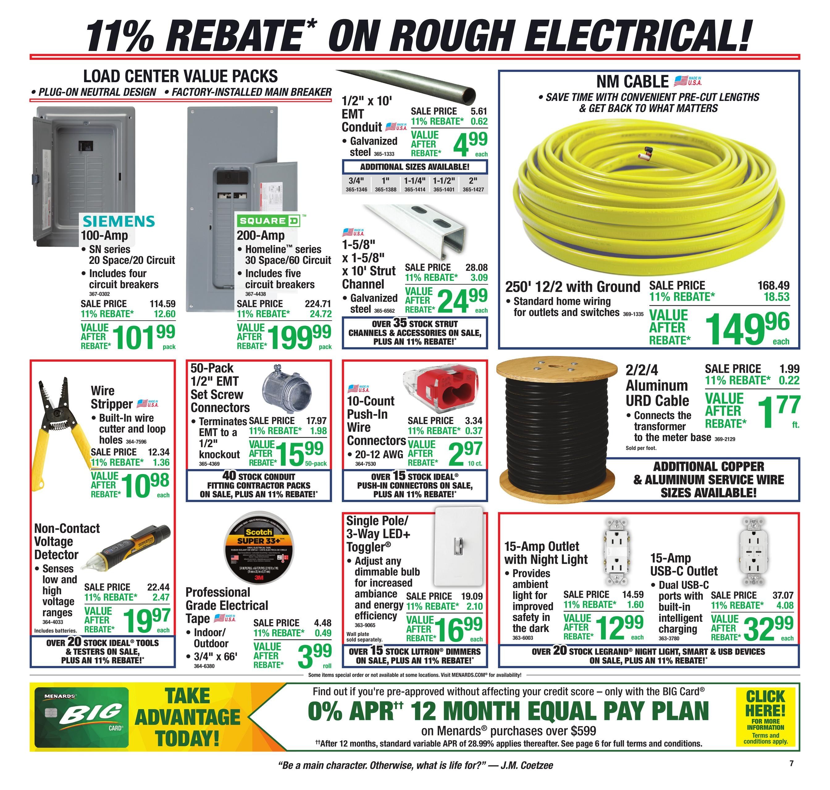 Menards (Loves Park–Rockford Area, IL–WI) 11% Rebate Sale Weekly Ad August 26 - September 7, 2026