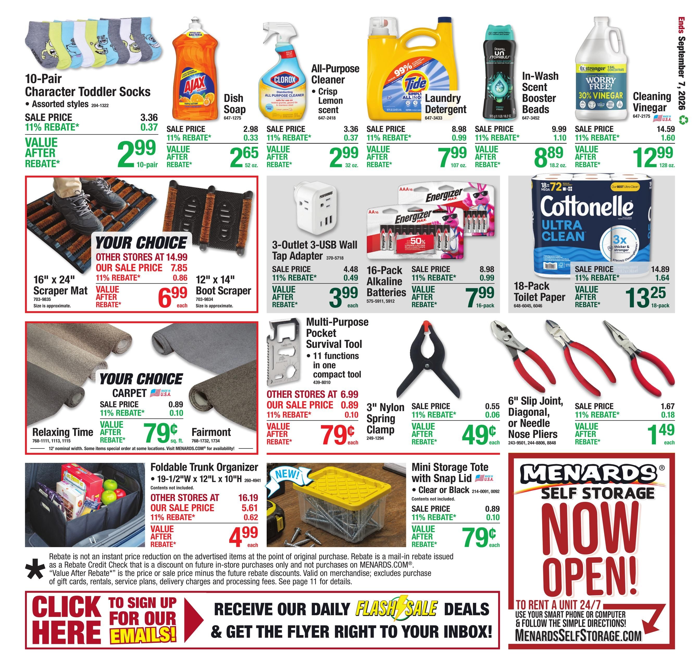Menards (Linwood–Midland Area, MI) 11% Rebate Sale Weekly Ad August 26 - September 7, 2026