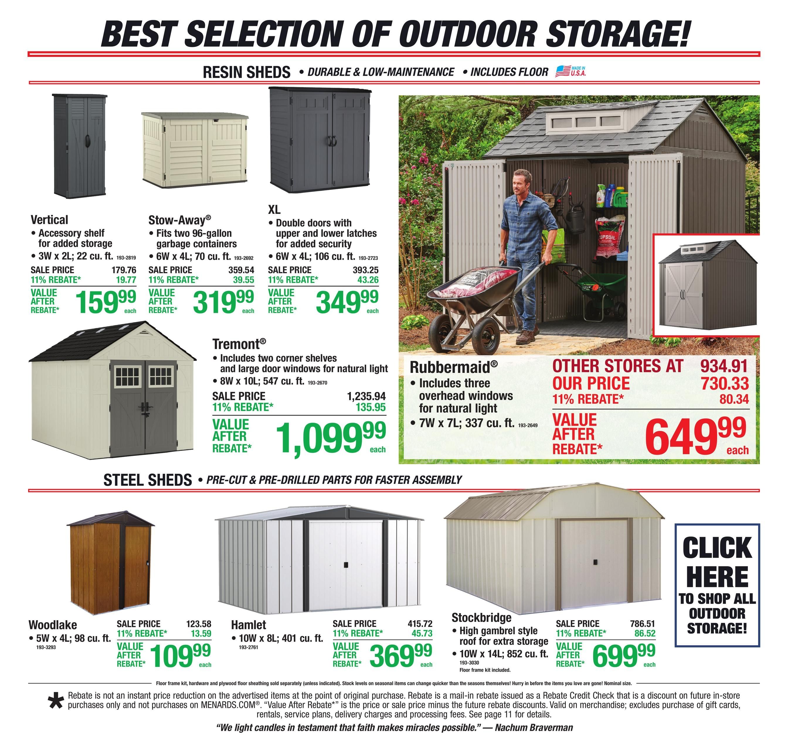 Menards (Rochester–Pine Island Area, MN) 11% Rebate Sale Weekly Ad August 26 - September 7, 2026