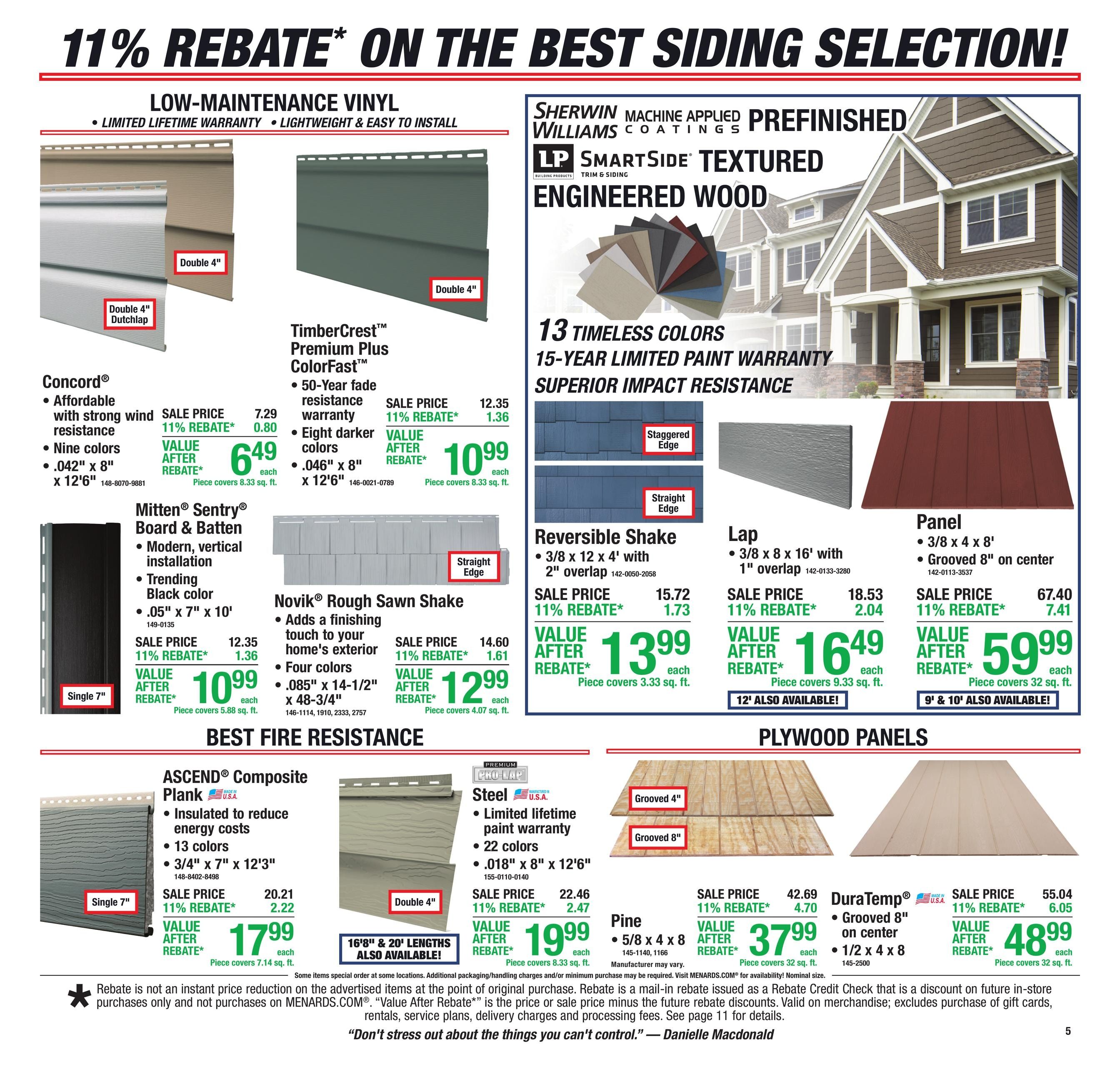 Menards (Rochester–Pine Island Area, MN) 11% Rebate Sale Weekly Ad August 26 - September 7, 2026