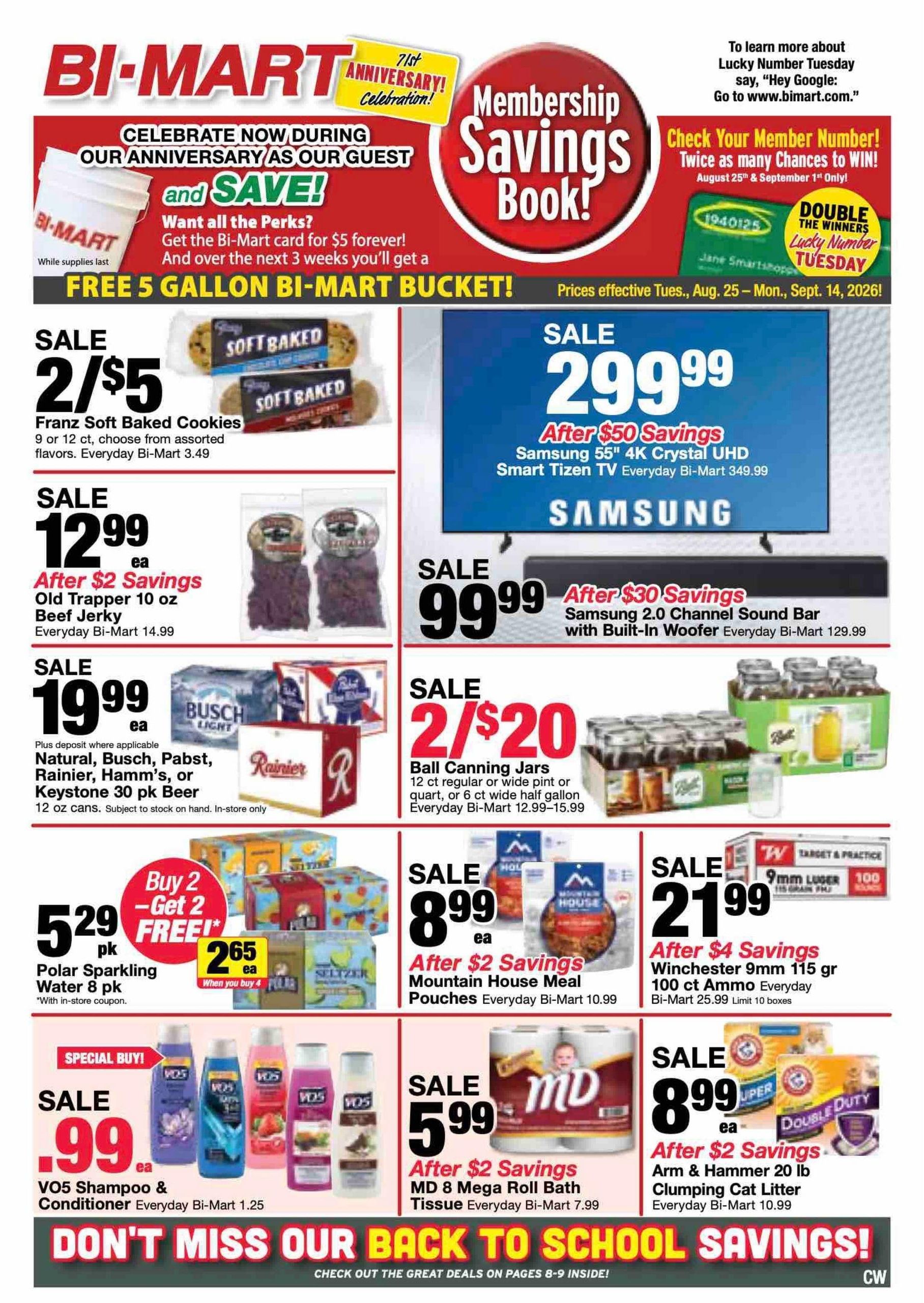 Bi-Mart Weekly Ad August 25 - September 14, 2026