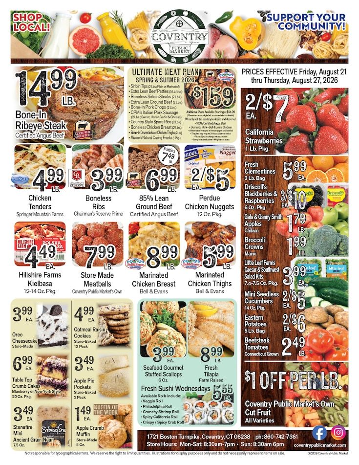 Coventry Public Market Weekly Ad August 21 - 27, 2026