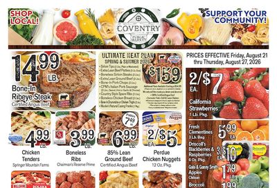 Coventry Public Market Weekly Ad August 21 - 27, 2026