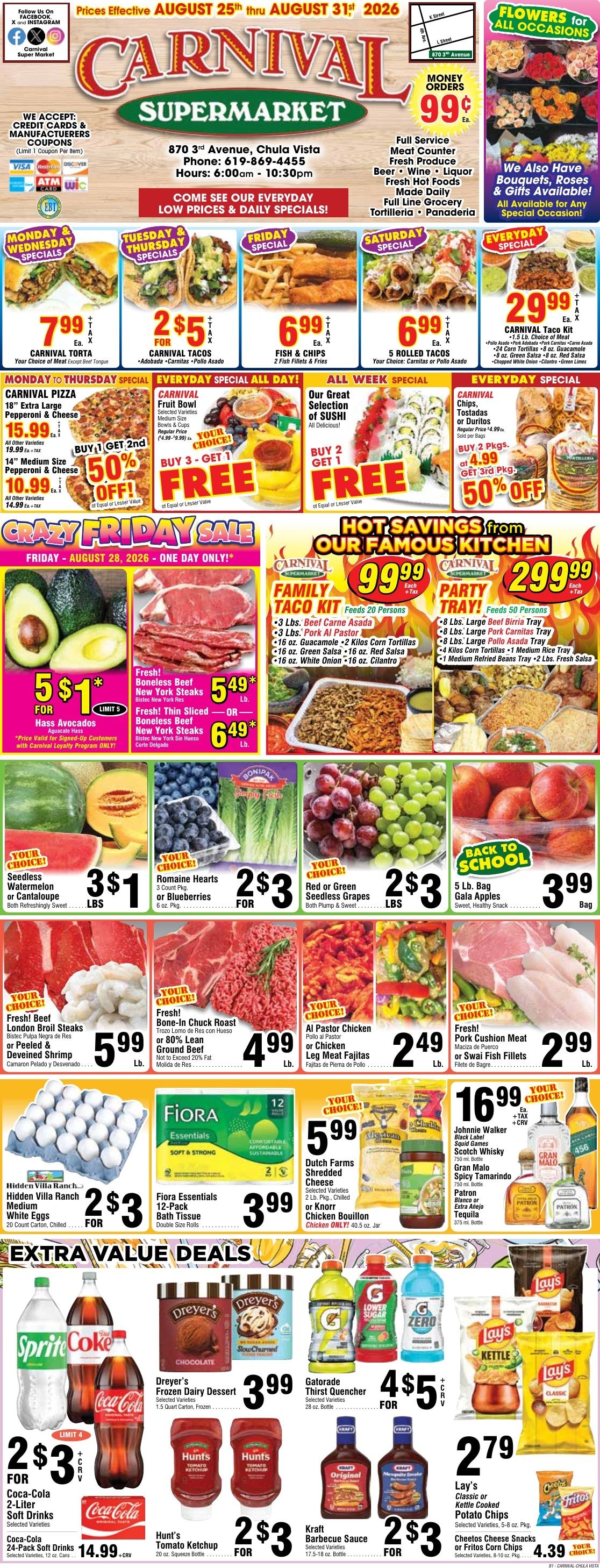 Carnival Super Market Weekly Ad August 25 - 31, 2026