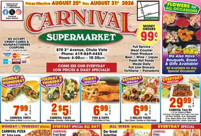 Carnival Super Market Weekly Ad August 25 - 31, 2026
