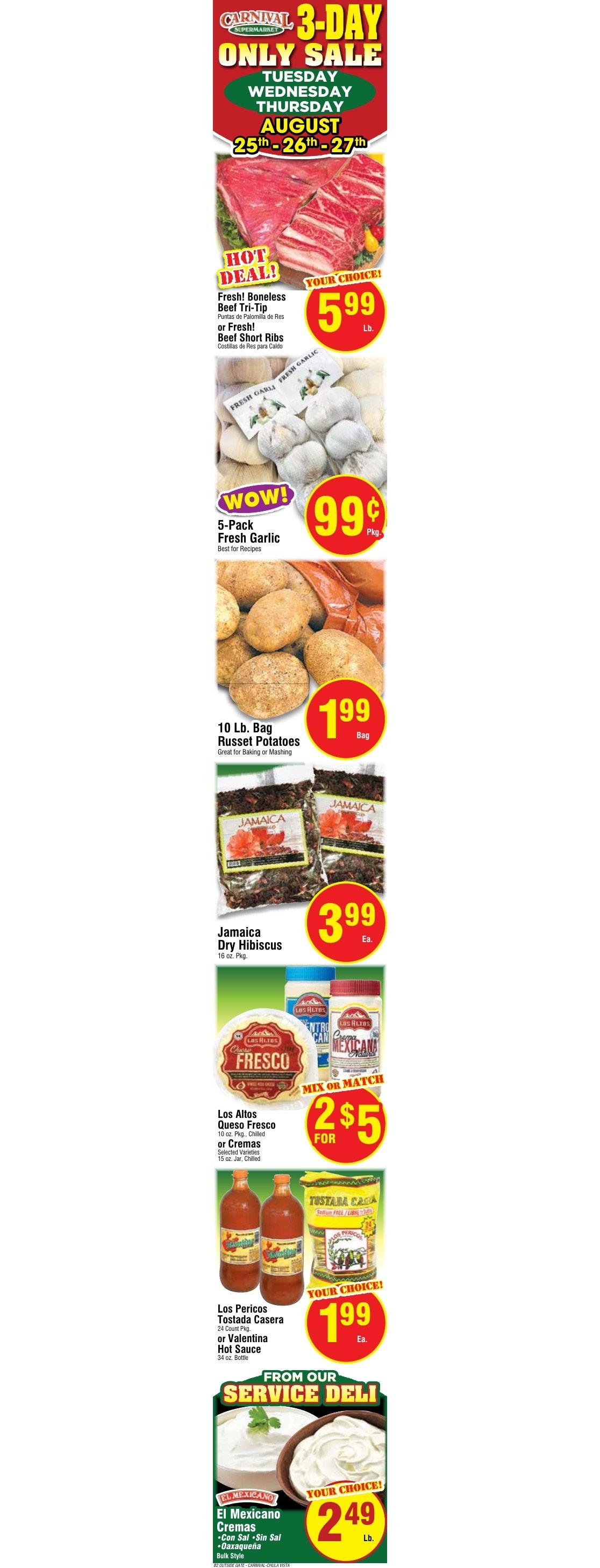 Carnival Super Market Weekly Ad August 25 - 31, 2026
