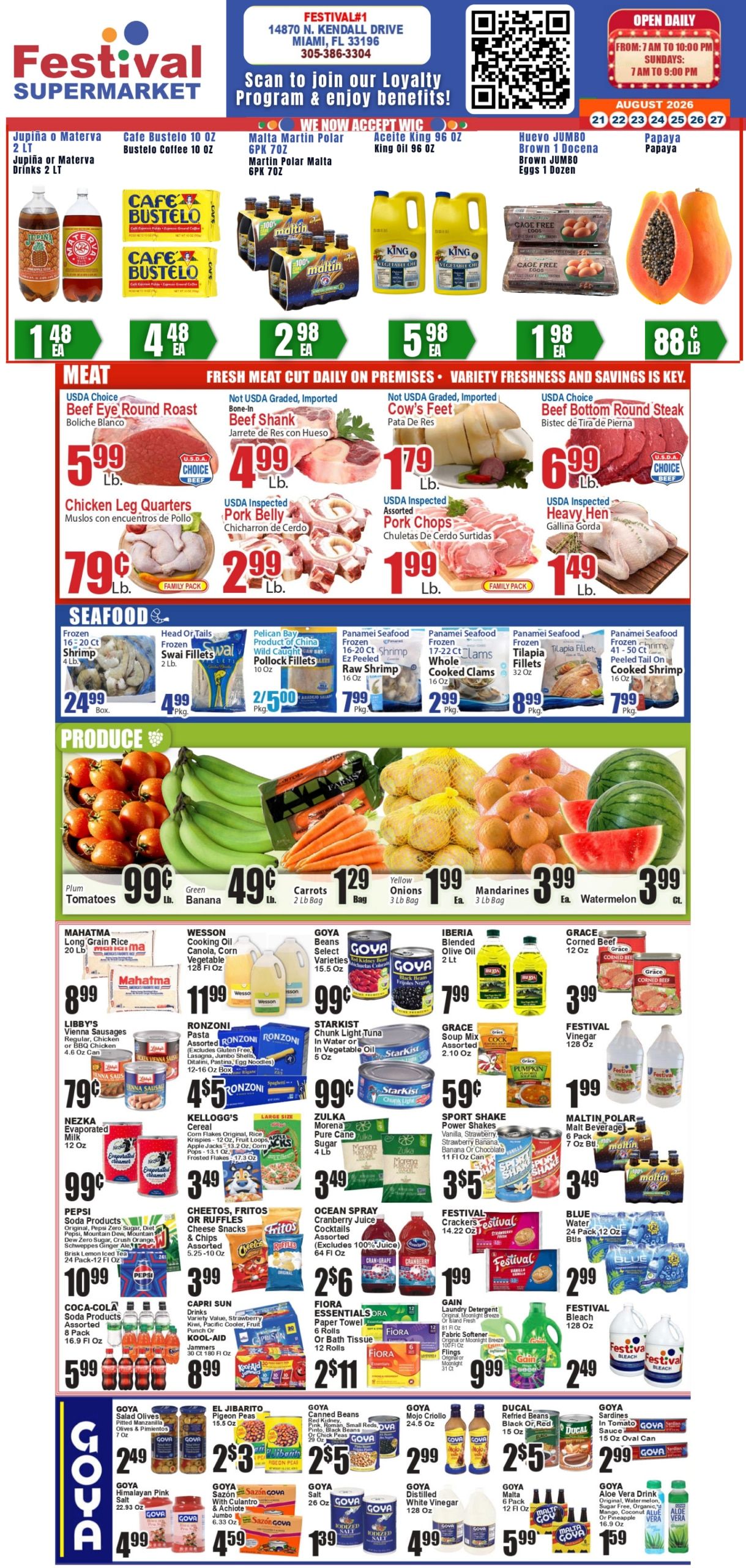 Festival Supermarket Weekly Ad August 21 - 27, 2026