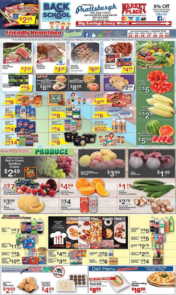 Prattsburgh Marketplace Weekly Ad August 24 - 30, 2026