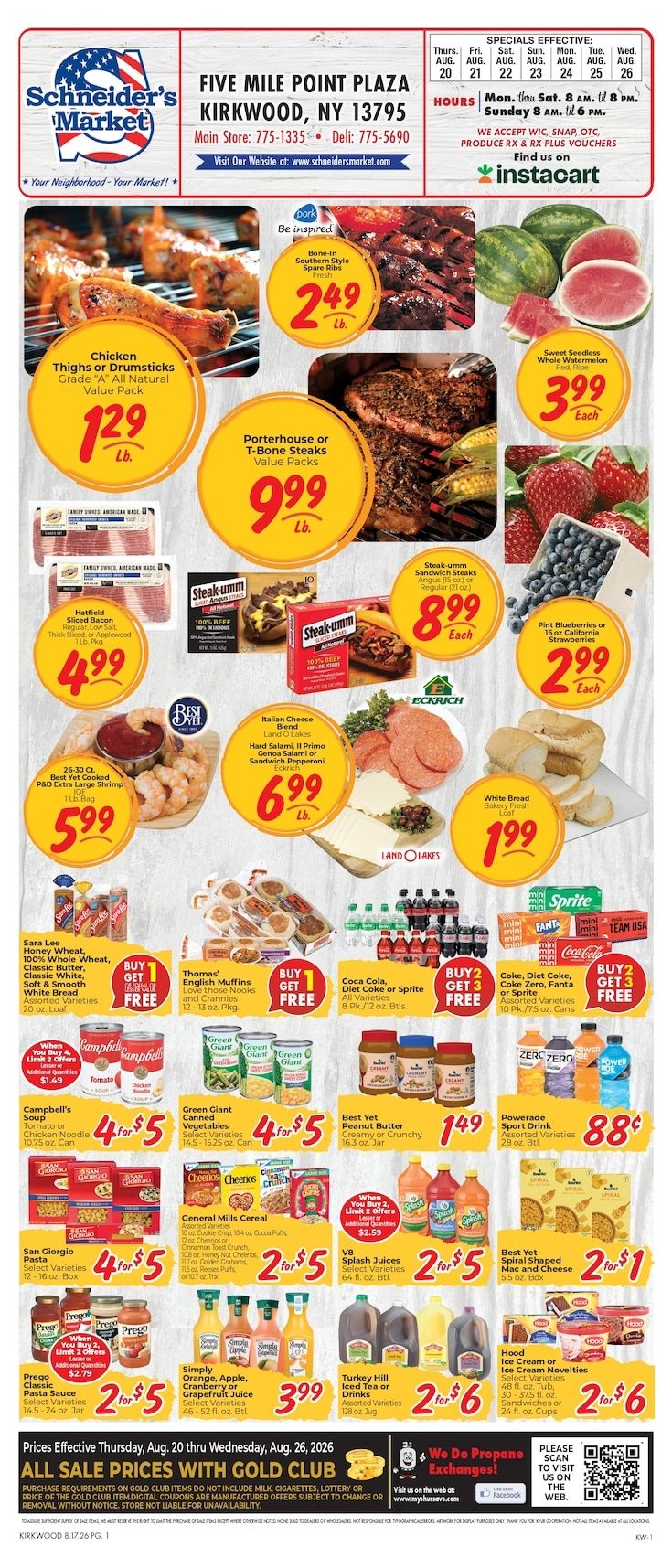 Schneider's Market of Kirkwood Weekly Ad August 20 - 26, 2026