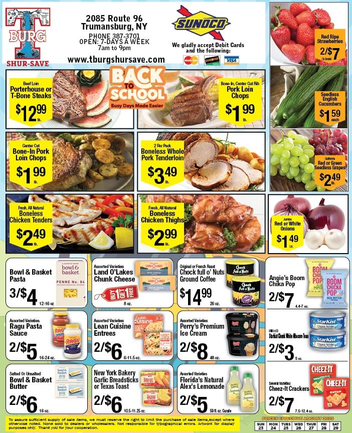 T-Burg Shur Save Weekly Ad August 23 - 29, 2026