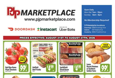 PJP Marketplace Grocery Specials 08/21-08/27 Weekly Ad August 21 - 27, 2026