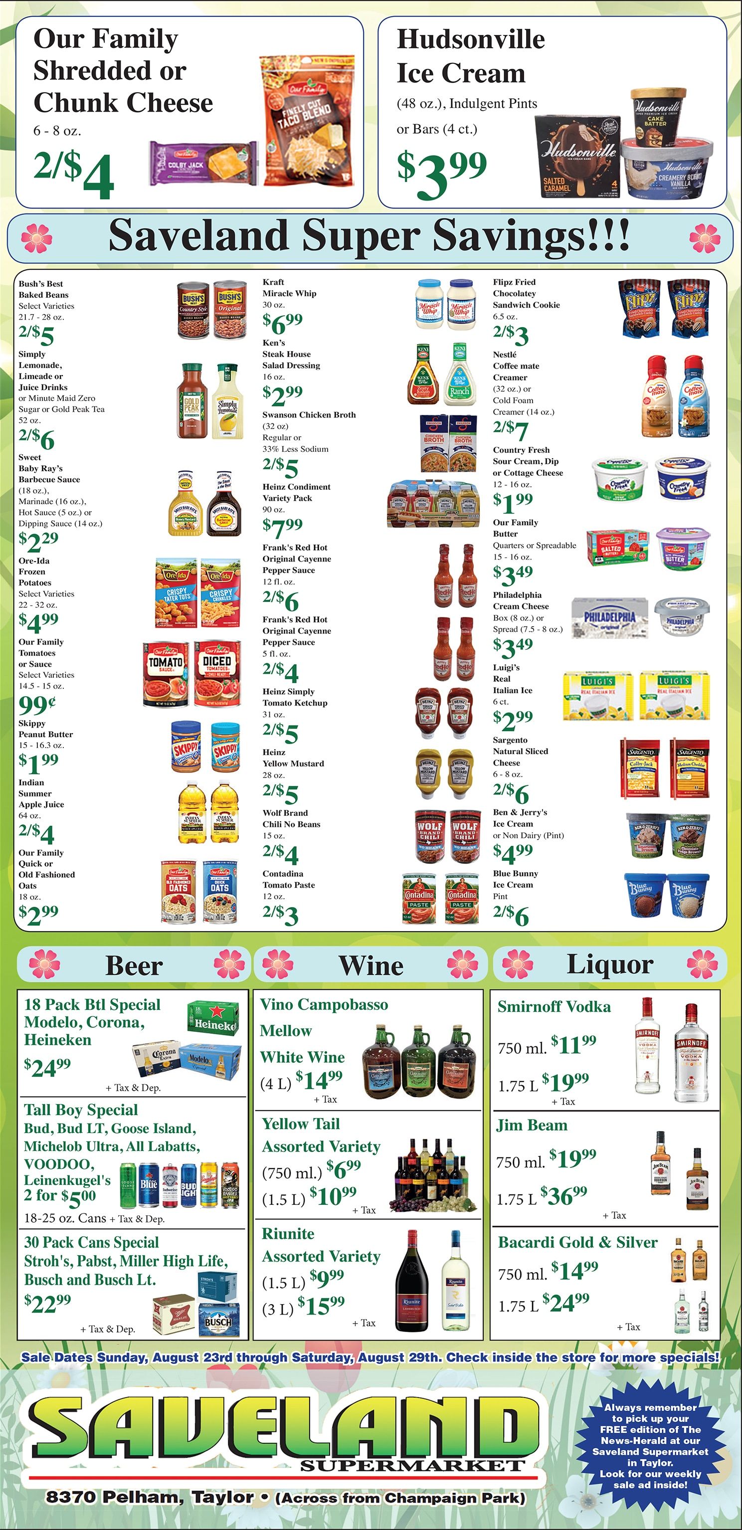 Saveland Supermarket Weekly Ad August 23 - 29, 2026