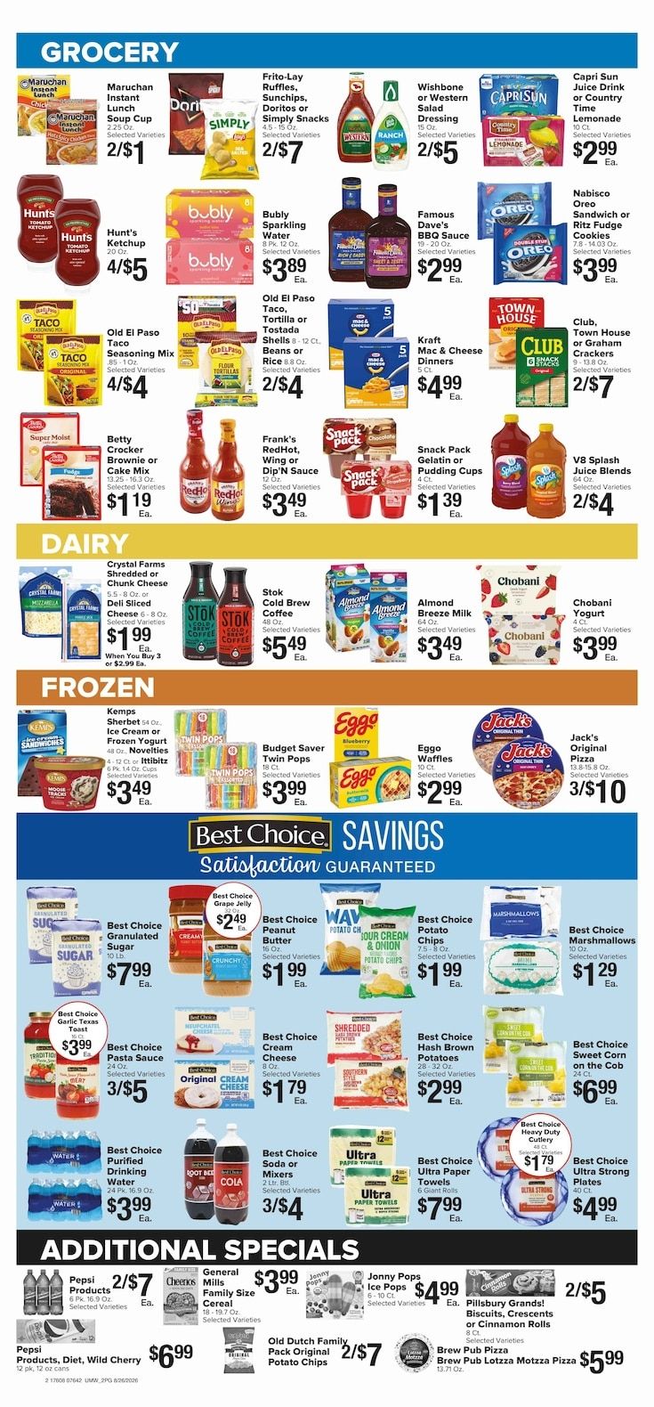 SuperMarket Foods Weekly Ad August 26 - September 1, 2026