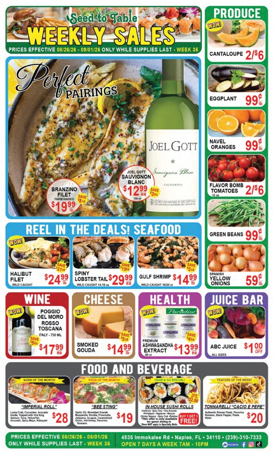 Seed to Table Weekly Ad August 26 - September 1, 2026