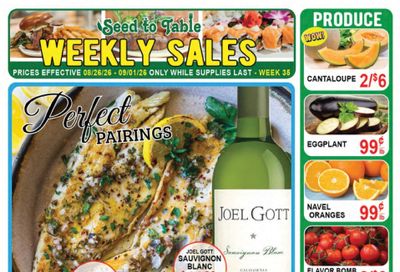 Seed to Table Weekly Ad August 26 - September 1, 2026