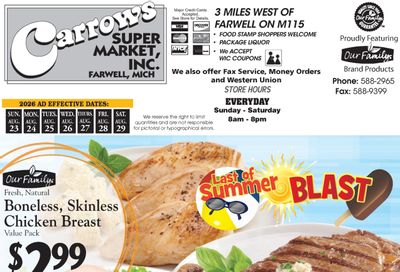 Carrow's Supermarket Weekly Ad August 23 - 29, 2026