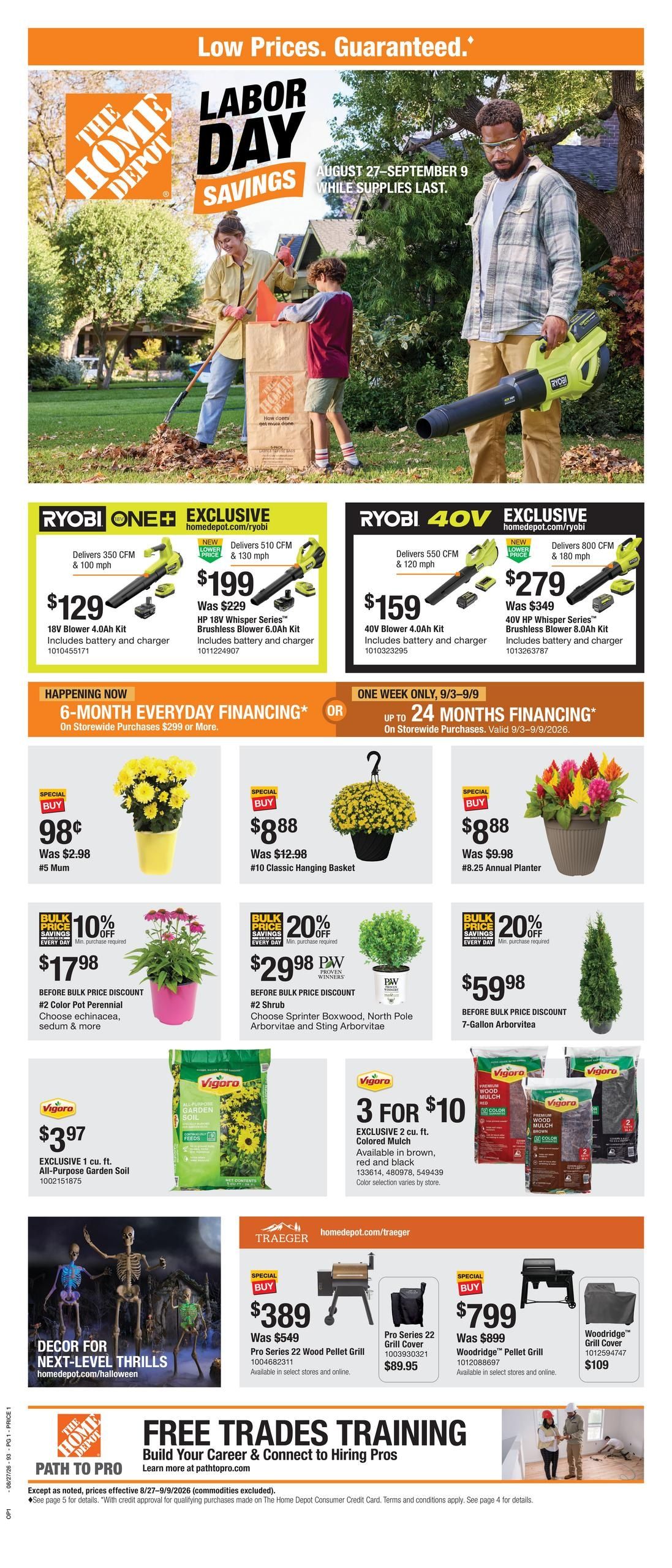Home Depot (Alder Creek Area, NY) Labor Day Savings Weekly Ad August 27 - September 9, 2026