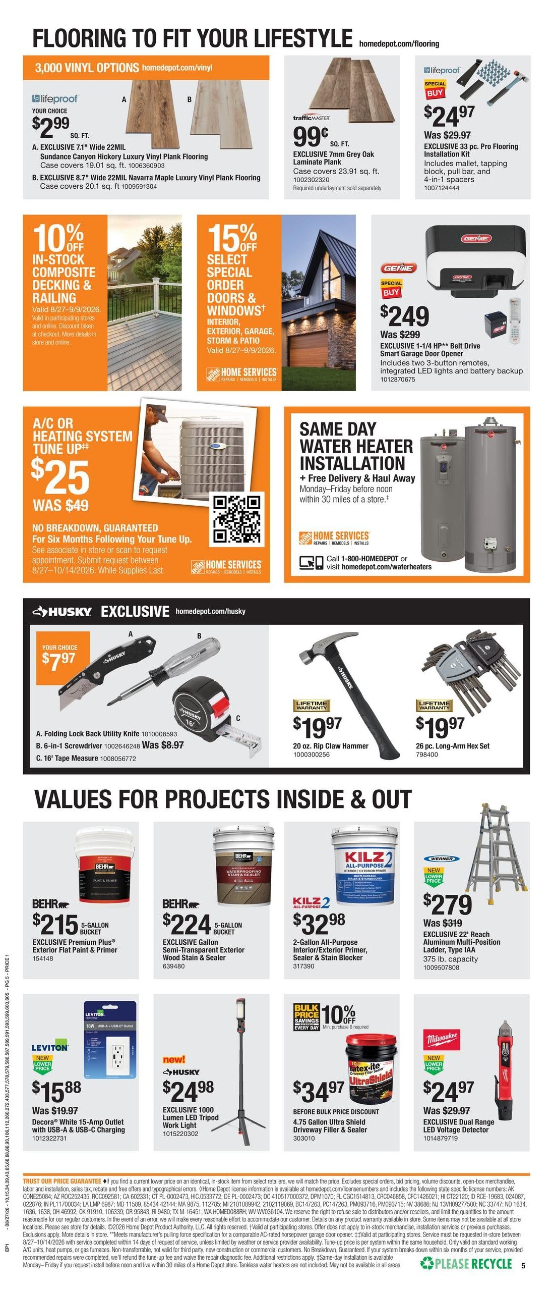 Home Depot (Alder Creek Area, NY) Labor Day Savings Weekly Ad August 27 - September 9, 2026