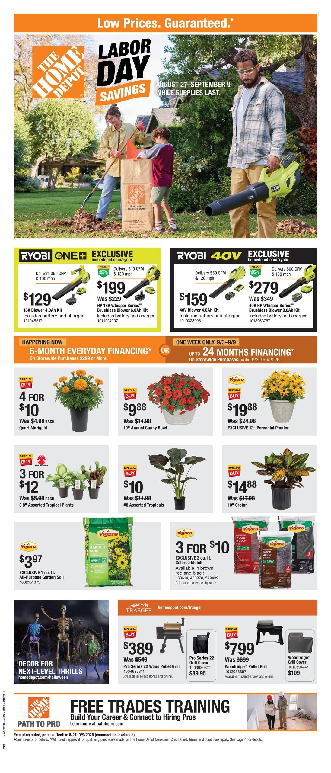 Home Depot (Tampa–Largo Area, FL) Labor Day Savings Weekly Ad August 27 - September 9, 2026