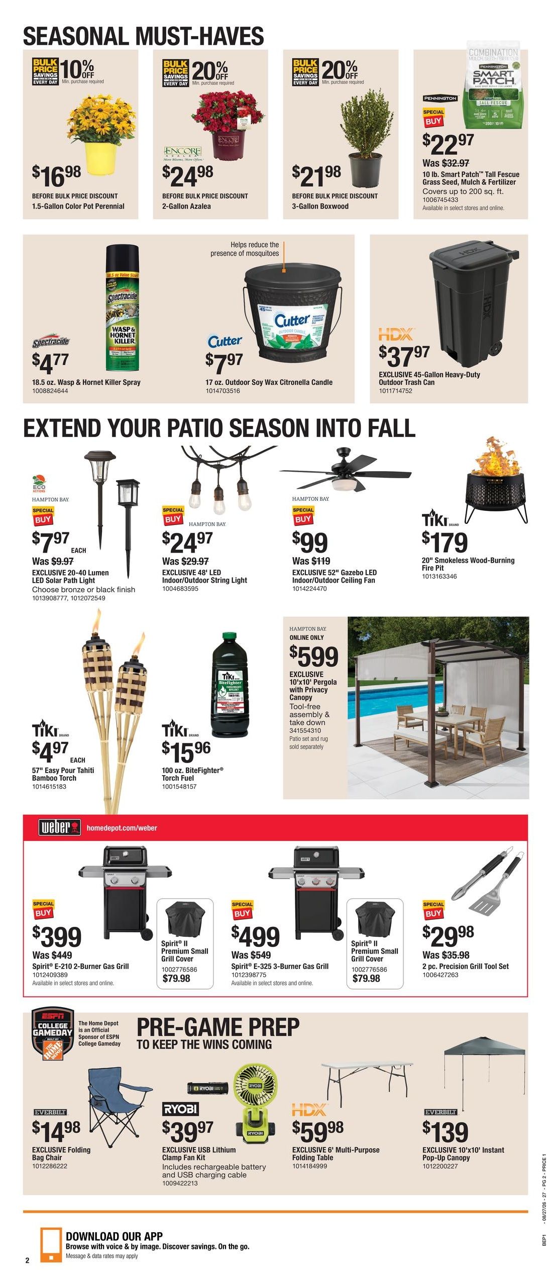 Home Depot (Dalton Area, GA) Labor Day Savings Weekly Ad August 27 - September 9, 2026